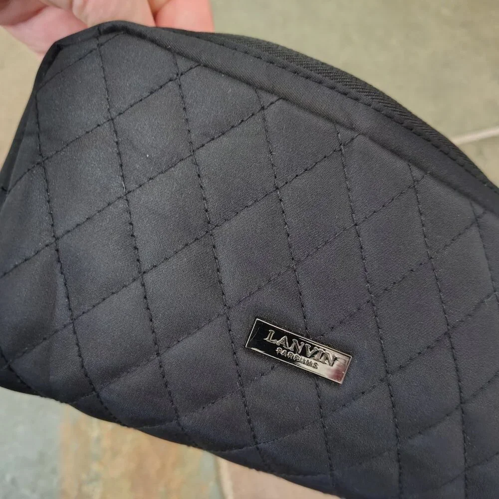 New Lanvin Black Clutch Travel Bag for perfumes and cosmetics
